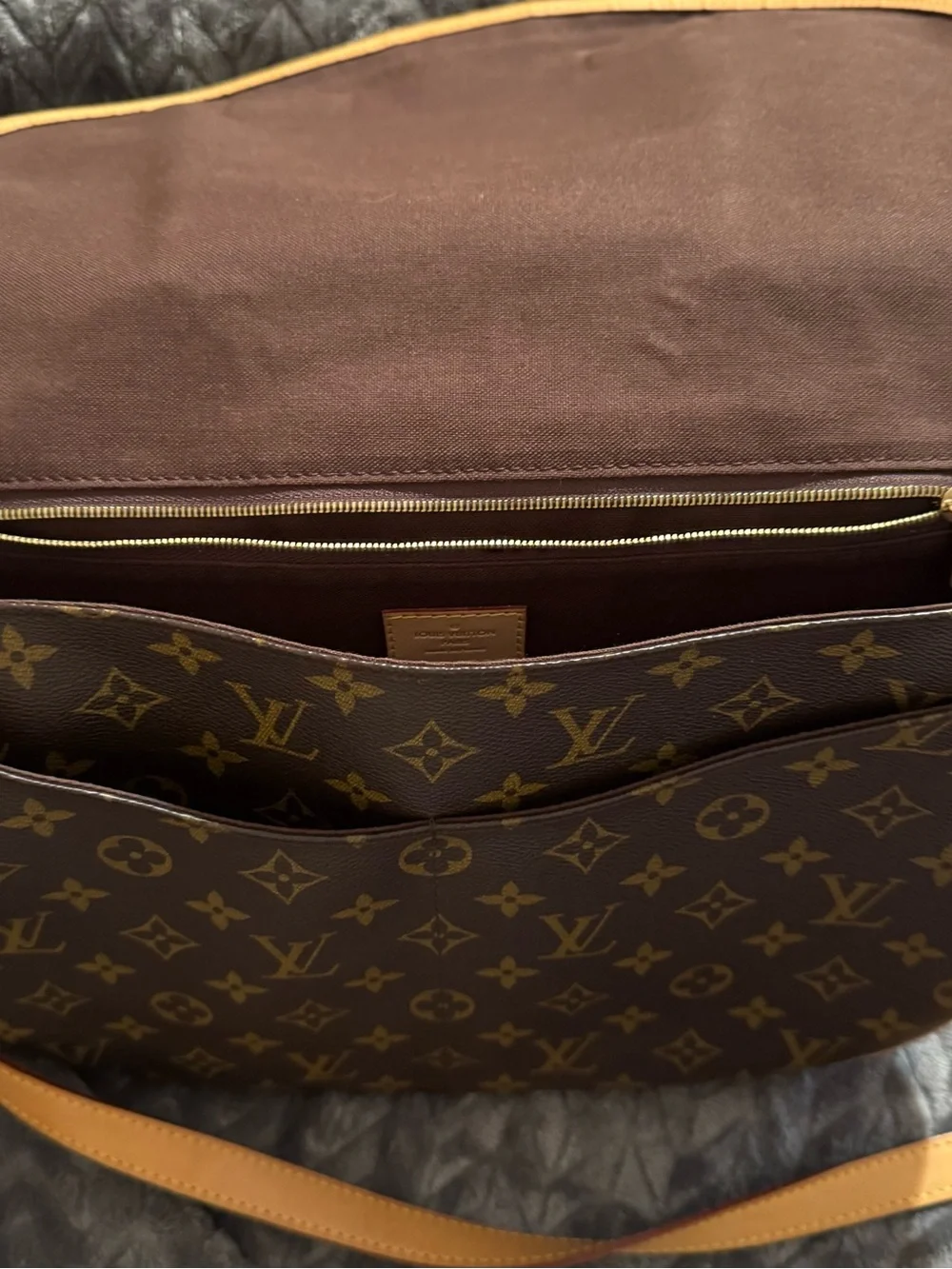 Louis Vuitton Monogram Canvas Shoulder Bag in Brown and Tan